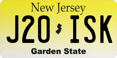 NJ license plate J20ISK