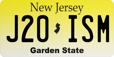 NJ license plate J20ISM