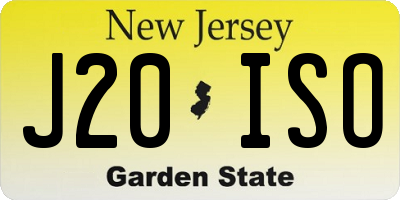 NJ license plate J20ISO
