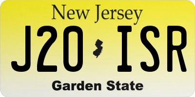 NJ license plate J20ISR
