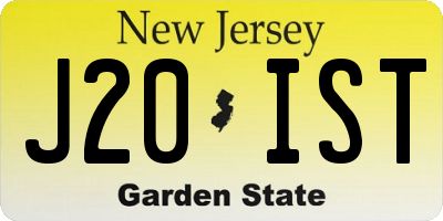NJ license plate J20IST