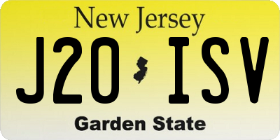 NJ license plate J20ISV