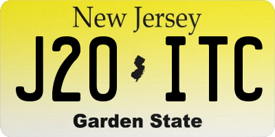 NJ license plate J20ITC