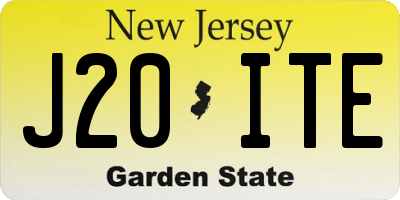NJ license plate J20ITE