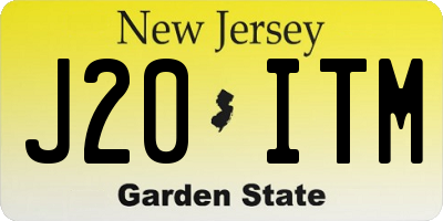 NJ license plate J20ITM