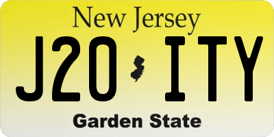 NJ license plate J20ITY