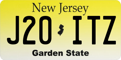 NJ license plate J20ITZ