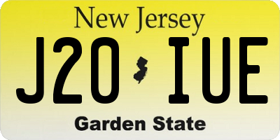 NJ license plate J20IUE