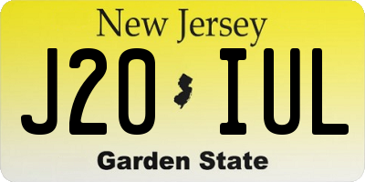 NJ license plate J20IUL