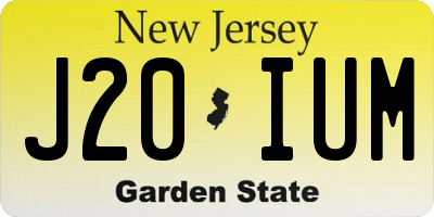 NJ license plate J20IUM