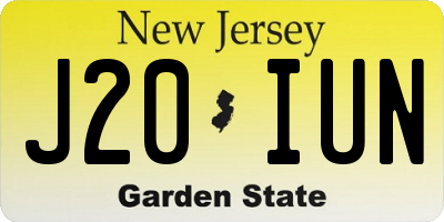 NJ license plate J20IUN