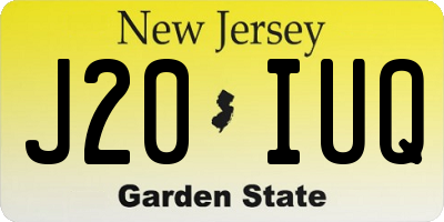 NJ license plate J20IUQ