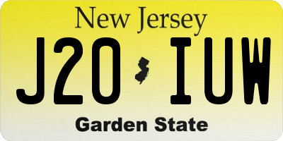 NJ license plate J20IUW