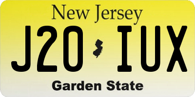 NJ license plate J20IUX
