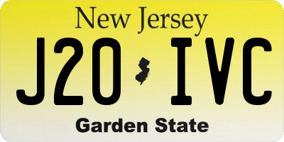 NJ license plate J20IVC