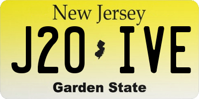 NJ license plate J20IVE