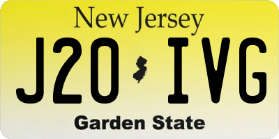 NJ license plate J20IVG