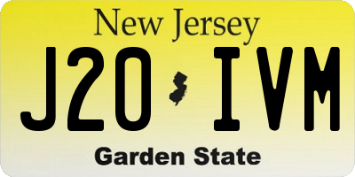 NJ license plate J20IVM