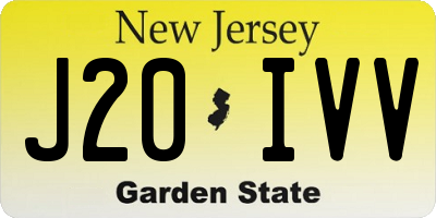 NJ license plate J20IVV