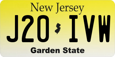 NJ license plate J20IVW