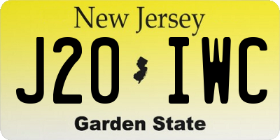 NJ license plate J20IWC