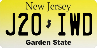 NJ license plate J20IWD