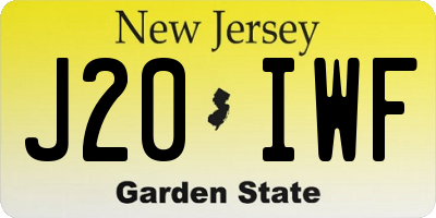 NJ license plate J20IWF