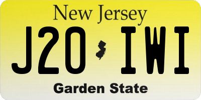 NJ license plate J20IWI