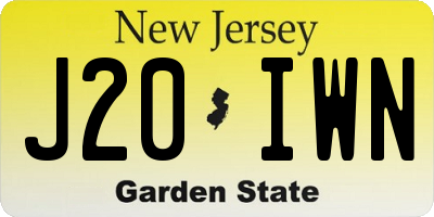 NJ license plate J20IWN