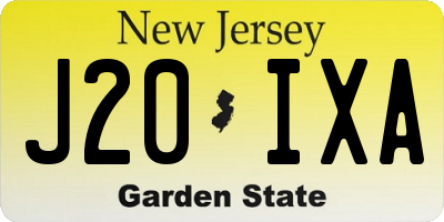 NJ license plate J20IXA