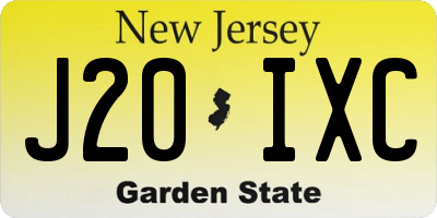 NJ license plate J20IXC