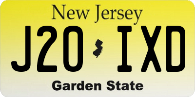 NJ license plate J20IXD