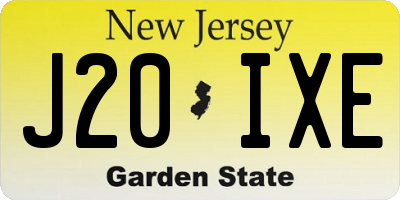 NJ license plate J20IXE