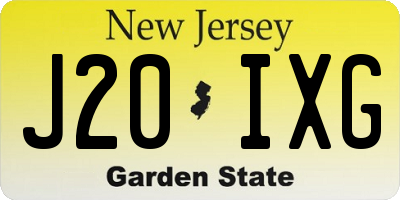 NJ license plate J20IXG