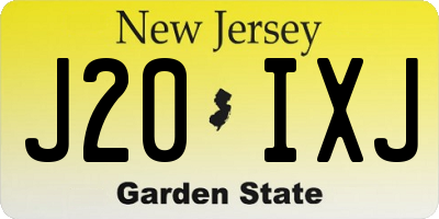 NJ license plate J20IXJ