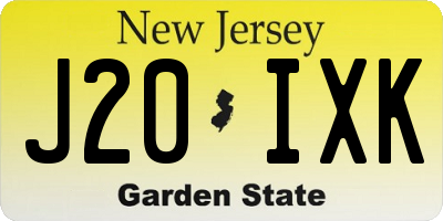 NJ license plate J20IXK