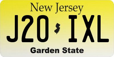 NJ license plate J20IXL