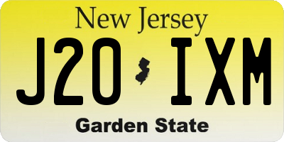 NJ license plate J20IXM