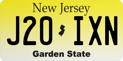 NJ license plate J20IXN