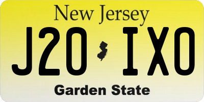 NJ license plate J20IXO