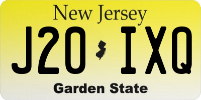 NJ license plate J20IXQ