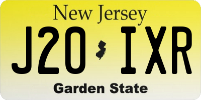 NJ license plate J20IXR