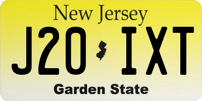 NJ license plate J20IXT