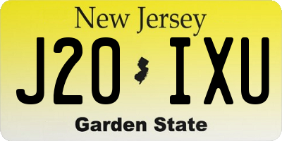 NJ license plate J20IXU