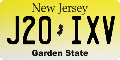 NJ license plate J20IXV