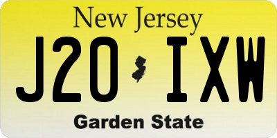 NJ license plate J20IXW