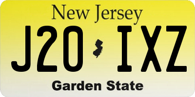 NJ license plate J20IXZ