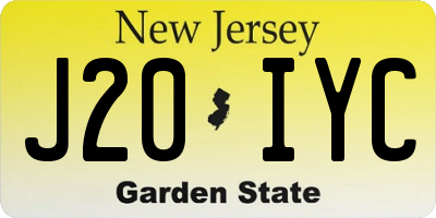 NJ license plate J20IYC