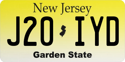 NJ license plate J20IYD