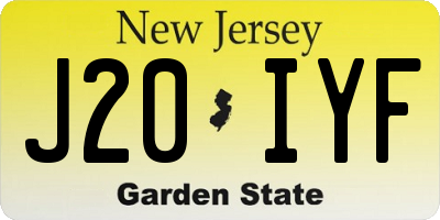 NJ license plate J20IYF